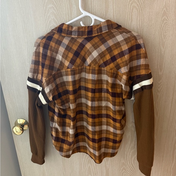 SO Brown and Tan Plaid Shirt - Picture 2 of 3